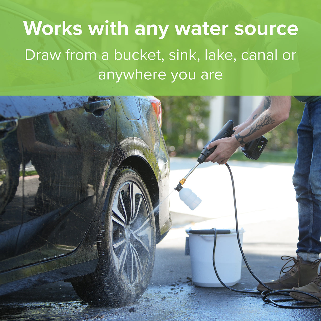 Cordless Portable Pressure Washer – Battery-Powered Jet Cleaner for Outdoor Use