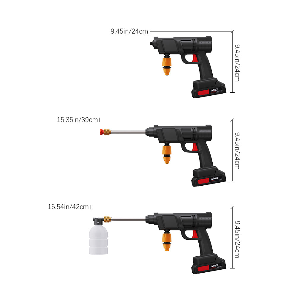 Electric Handheld Pressure Washer – Cordless Cleaner with 2 Batteries