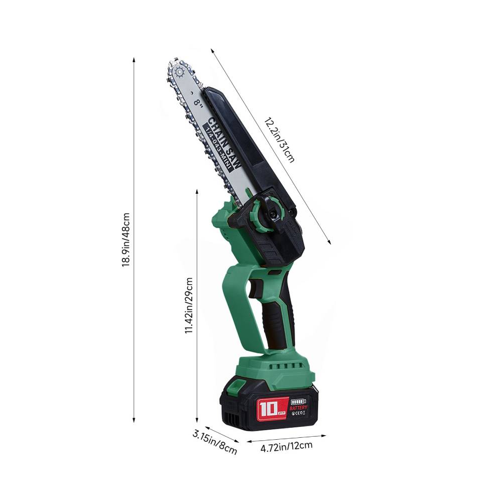 6-Inch and 8-Inch Portable Cordless Chainsaw – Electric with 2 Batteries