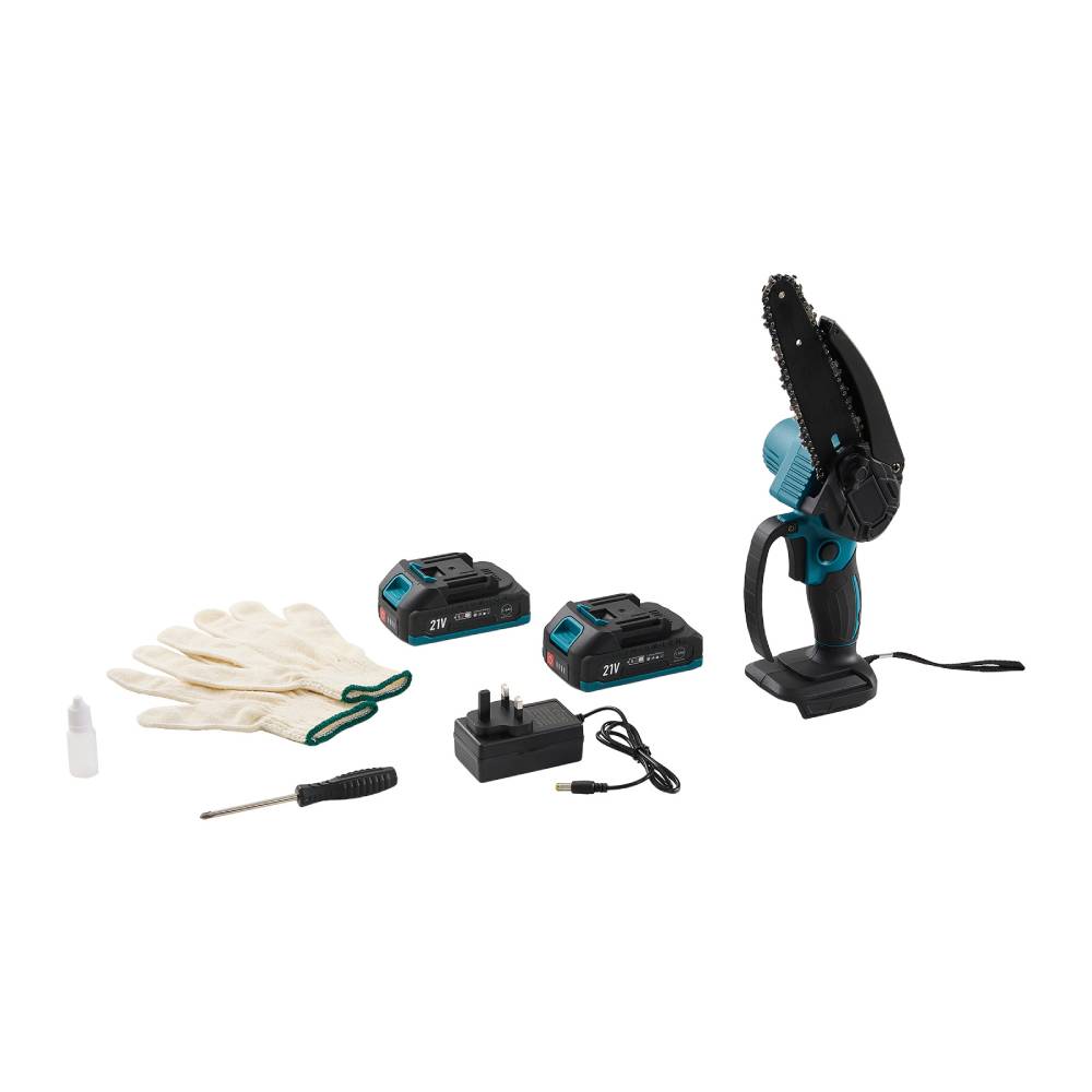 8-Inch Portable Cordless Chainsaw – Battery-Powered Garden Tool with 2 Batteries